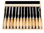 Dláta řezbářská, sada 12ks, délka 200mm Dláta řezbářská 8812405