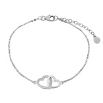 Dámský stříbrný náramek Hermiona s dvojitým srdcem