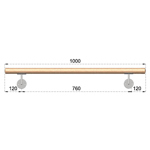 Dřevěné madlo na schodiště 1m, EDB-M100-D