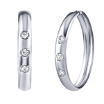 Stříbrné náušnice se zirkony - kruhy 5x35mm