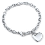 Dámský moderní náramek srdce z chirurgické oceli 6 mm x 20 cm