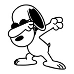 Samolepka Snoopy na auto a motorku, tuning nálepka (5954)