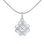 Keltský stříbrný přívěsek - srdíčkový čtyřlístek