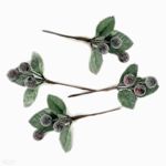 3D ozdobné vetvičky hnedých bobúľ 4 ks (vianočná dekorácia)