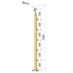 Dřevěný schodišťový sloupek - vrchní kotvení, 5 prutů, EDB-VHS5-2