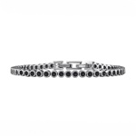 Stříbrný tenisový náramek OLIVIA s černými Brilliance Zirconia 4 mm