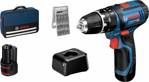 Bosch Professional GSB 12V-15 aku příklepová vrtačka, vč. 2x aku, 06019B690K