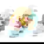 Anatomický model lebky s barevným rozlišením