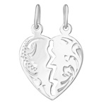 Partnerský zlatý přívesek srdce Aileen z bílého zlata