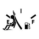 Samolepka prázdná nádrž na auto a motorku, tuning nálepka (6342)