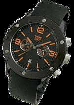 Pánské hodinky Rubber & Steel – barevná kombinace nerez ocel / černý ciferník / černý řemínek