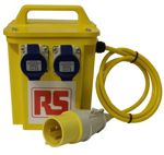 Bezpečnostní transformátor, 3.3kVA, primární napětí: 110V, sekundární napětí: 230V, 2 x 16A, 195 x 195 x 265mm