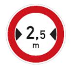 Zákaz vjezdu vozidel, jejichž šířka přesahuje vyznačenou mez