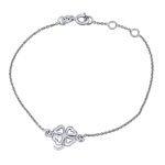 Stříbrný náramek s přívěskem čtyřlístek