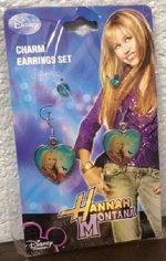 * Hannah Montana nausnice s Miley Cyrus zelená barva srdíčko