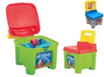 Plastová židlička 25,5x27x41cm se stavebními kostkami 22ks