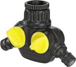 Kärcher Home  a  Garden 2.645-199.0 2-645-199-0 plast 2cestný rozdělovač rychlospojka, 24,2 mm (3/4) vnitřní závit, 18,7 mm (1/2) vnitřní závit s regulačním