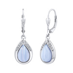 Stříbrné náušnice visací s přírodním Achátem