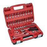 DEDRA gola sada 1/4", 46-dílná, hlavice + hlavice s bity, 17K046 17K046