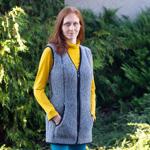 Dámská dlouhá vesta merino grafit 2XL
