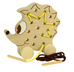 Originální hračka pro nejmenší - šitíčko na kolečkách - ježek