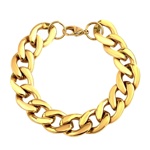 Pánský náramek CURB Pancer z chirurgické oceli pozlacený - 15 mm