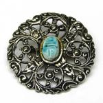 AutorskeSperky.com - Stříbrná brož s tyrkysem - S4529