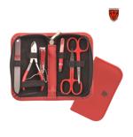 Kellermann Dámská 6-ti dílná kožená sada na manikúru L-52139 MC RED červená