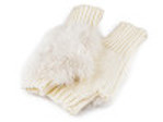 Dámské / dívčí pletené rukavice bezprsté s kožešinou (1 pár)
