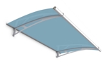 Nerezová vchodová stříška Lightline 150 x 95 cm, saténově modrá