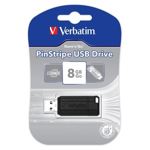 Verbatim USB flash disk, USB 2.0, 8GB, PinStripe, Store N Go, černý