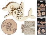 Puzzle dřevěné 3D skládací 10cm 2 zvířátka v balení