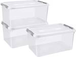 Curver 240679 plastový box , HANDY, uzavřený, stohovatelné, (š x v x h) 400 x 290 x 600 mm, transparentní, 3 ks