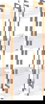 Koupelnový regál se 3 úložnými policemi, bambus/MDF, bílý 18862