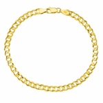 Zlatý náramek Curb Pancr ze žlutého zlata - 4,5 mm  22 cm
