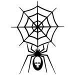 Samolepka pavouk v síti na auto a motorku, tuning nálepka (1838)