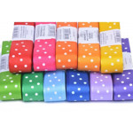 Stuha puntík 25mm svazek 10m, barva Zelená