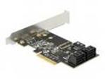 Delock PCI Express Card x4 > 5 x internal SATA 6 Gb, s - Řadič úložiště - SATA 6Gb, s - nízký profil - PCIe 3.0 x4