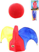 KARNEVAL Klaunův nos a čepice s rolničkami *KARNEVALOVÝ DOPLNĚK*