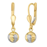 Zlaté visací náušnice Berenika z bílého a žlutého zlata