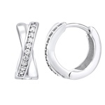 Stříbrné náušnice kruhy AUDREY se zirkony