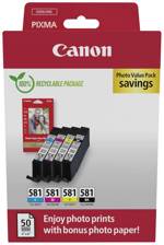 Canon Ink CLI-581 originál kombinované balení černá, azurová, purppurová, žlutá 2106C006