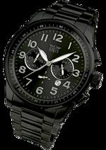 Pánské hodiny Eton Metal – barevná kombinace broušená nerez ocel / černý ciferník / černý řemínek