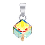Stříbrný přívěsek kostka se Swarovski® Crystals AB