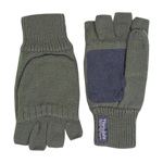 Rukavice pletené kombi zateplené SHOOTERS s výstuží dlaně ZELENÉ