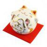 Japonská kočka štěstí Maneki Neko Lucky Cat pokladnička, 6 cm