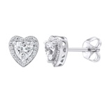 Stříbrné náušnice srdce se Swarovski® Zirconia