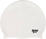 ACRA Čepice plavecká koupací silikonová do vody bílá