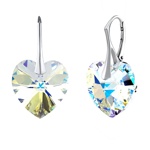 Stříbrné náušnice Srdce 18mm Crystal AB se Swarovski® Crystals