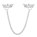 Stříbrná náušnice na jedno ucho Sola s Brilliance Zirconia